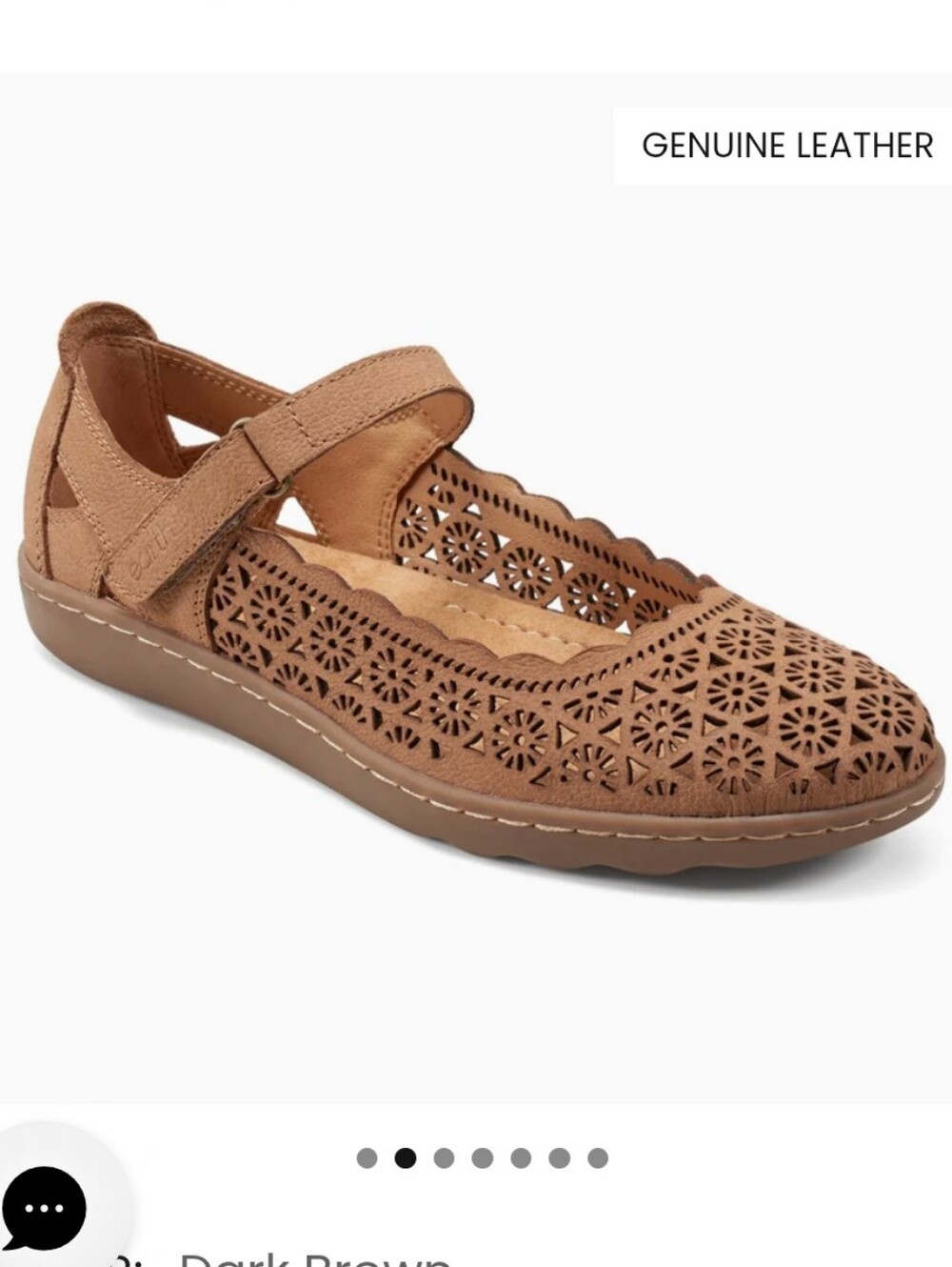 Earth Shoes  Wmns 11 Brown Perforated Mary Jane Ballet  Flats